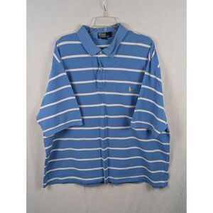 Polo Ralph Lauren Striped Polo Shirt Light Blue/White Men's Size 2XLT/XXLT